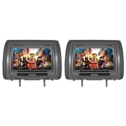 Rockville RTSVD961-GR v2 9-Inch Gray Touchscreen Car Headrest Monitors, Dual DVD Players, HDMI, USB, SD, FM and IR Audio