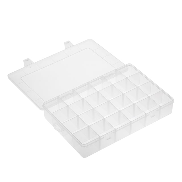 Yeacher Transparent Large 24 Grids Adjustable Plastic Storage Containers Jewelry Bead Bathroom Accessories Tools Organizer Box