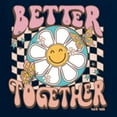 thumbnail image 6 of Wild Bobby Retro Better Together Daisy Smiley Face Checkered Background Vintage Unisex Hoodie Sweatshirt, Navy, X-Large, 6 of 6