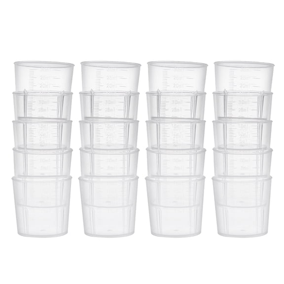 Unique Bargains Graduated Measuring Cup Labs PP Plastic Beakers 30ml 20pcs