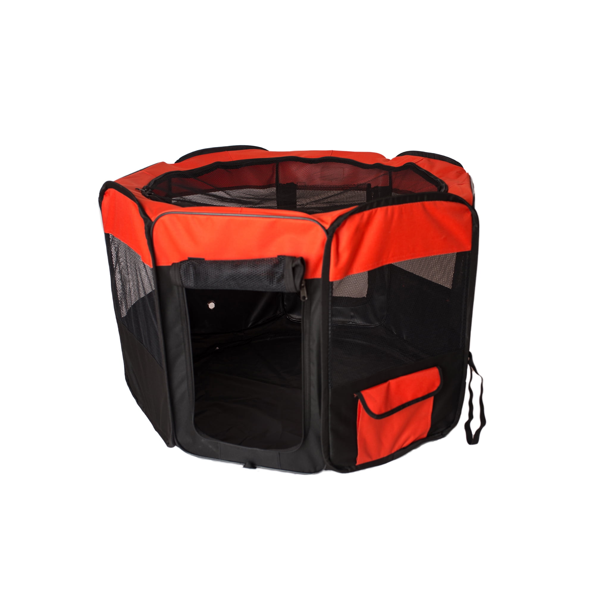 Armarkat Model PP002R-M Portable Pet Playpen in Black and Red Combo