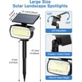 thumbnail image 2 of Solar Lights Outdoor, 4 pack 136 LEDs, Big Bright, IP65 Waterproof Auto On/Off Landscape Solar Spotlights for Yard, Garden, Pathway, Tree - Cool White, 2 of 6