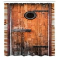 thumbnail image 3 of Ambesonne Antique Shower Curtain, Pine Wood Windows, 69"Wx84"L, Caramel Brown, 3 of 5