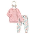 thumbnail image 2 of Blotona Baby Clothes Set Solid Color Tops+Floral Print Trousers+Headband, 2 of 7