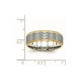 thumbnail image 6 of Auriga Fine Jewelry Stainless Steel Polished Yellow IP-plated 6 mm Grooved Band for Women Size 13, 6 of 8