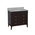 thumbnail image 6 of Eleanor 36" Bathroom Vanity with Chocolate Cabinet and Carrara Marble Top, 6 of 6