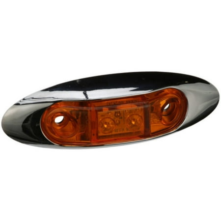 Peterson Manufacturing 168XA-MV Piranha LED Slim-Line Oblong Clearance/Side Marker Light with Chrome Bezel - Amber