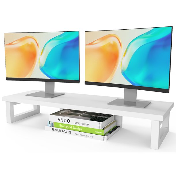 Soporte de monitor WESTREE Dual para 2 monitores de madera y acero