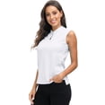 thumbnail image 1 of MoFiz Women's Golf Polo Sleeveless Shirt Quick Drying Casual Workout Tops Shirts White XS, 1 of 5