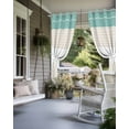 thumbnail image 4 of nqOlkjepod Outdoor Curtains for Patio Waterproof, Turquoise Beige Stripe Outdoor Privacy Panels Grommet, Modern Art Horizontal Striped Blackout Outside Curtains for Porch/Cabana 54"x108", 1 Panel, 4 of 8