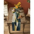thumbnail image 5 of Navy Blue Yellow Geometric Table Runner 48 Inches, Modern Abstract Art Bed Runner Dresser Scarves Tabletop for Indoor Outdoor Parties/Ceremony/Banquet, 13" x 48", 5 of 8