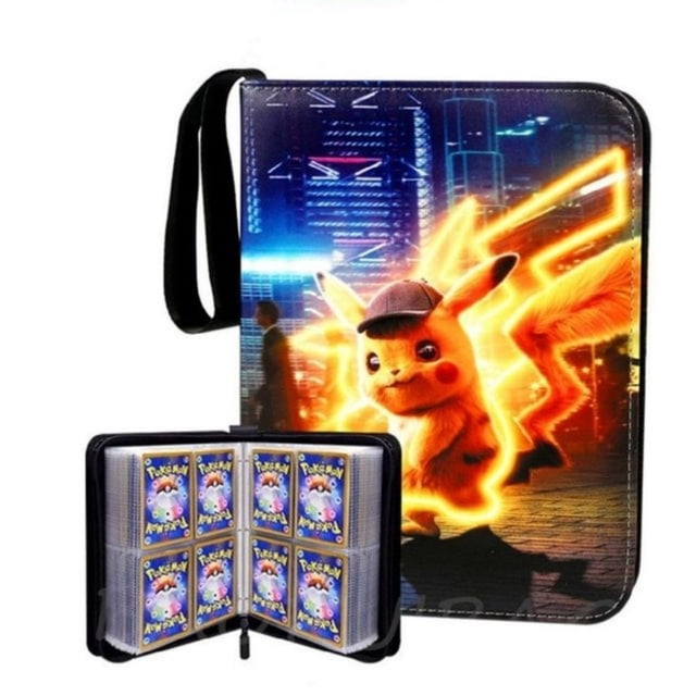 Carpeta de cartas de Pokémon para niños, álbum de fotos con cremallera de PU, soporte para tarjetas, colección de juguetes, carpeta de cartas, pasatiempos, 400 piezas