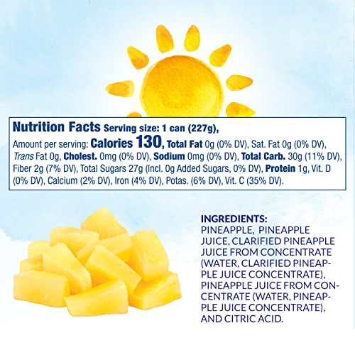 Dole Pineapple Tidbits in 100% Pineapple Juice (Pack of 12)
