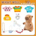 thumbnail image 4 of Peluche WAKSUN Capybara con 10 prendas y accesorios de 26 cm, 4 of 7