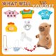 thumbnail image 4 of Peluche WAKSUN Capybara con 10 prendas y accesorios de 26 cm, 4 of 7