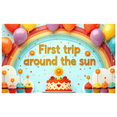 thumbnail image 2 of LUUFILx First Trip Around the Sun Backdrop Banner Colorful Birthday Decorations Photography Props Party Supplies Background Kids Celebration, 2 of 9