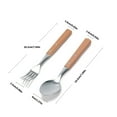 thumbnail image 5 of Portable Camping Utensils Wood Handle Outdoor Cutlery Stainless Steels Spoon Fork With Storage Bag for Home Dinner, 5 of 13
