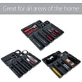 thumbnail image 4 of Interlocking Drawer Organizer - 8 Piece Set - BPA Free - Utensils, Flatware, Office, Personal Care, or Makeup Storage - Kitchen - Graphite Gray, 4 of 7