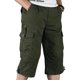 thumbnail image 2 of brillar Pantalones cortos elásticos de 3/4 de longitud larga para hombre, pantalones de tres cuartos de combate tipo cargo con cintura, 2 of 4