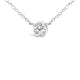 thumbnail image 2 of 14K White Gold 1.0 Cttw Round Brilliant-Cut Diamond Modern Bezel-Set Solitaire Adjustable 16"-18" Pendant Necklace (G-H Color, SI1-SI2 Clarity), 2 of 6