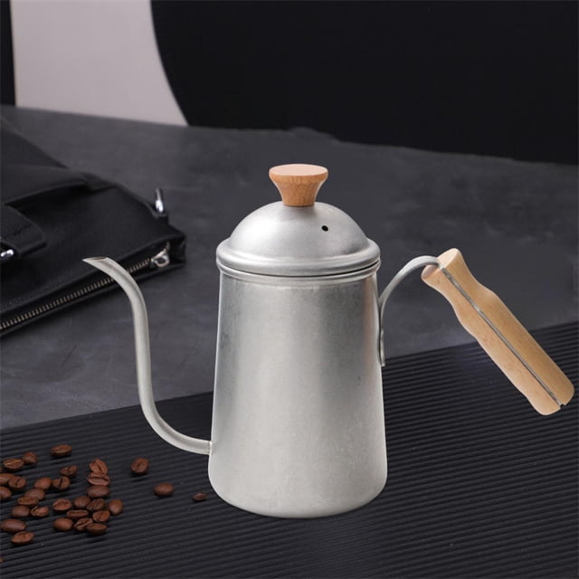 Hervidor de agua de de acero inoxidable, de goteo de mano largas y estrechas, tetera para verter café, olla de goteo para el , Argenta B Soledad verter sobre la tetera de café