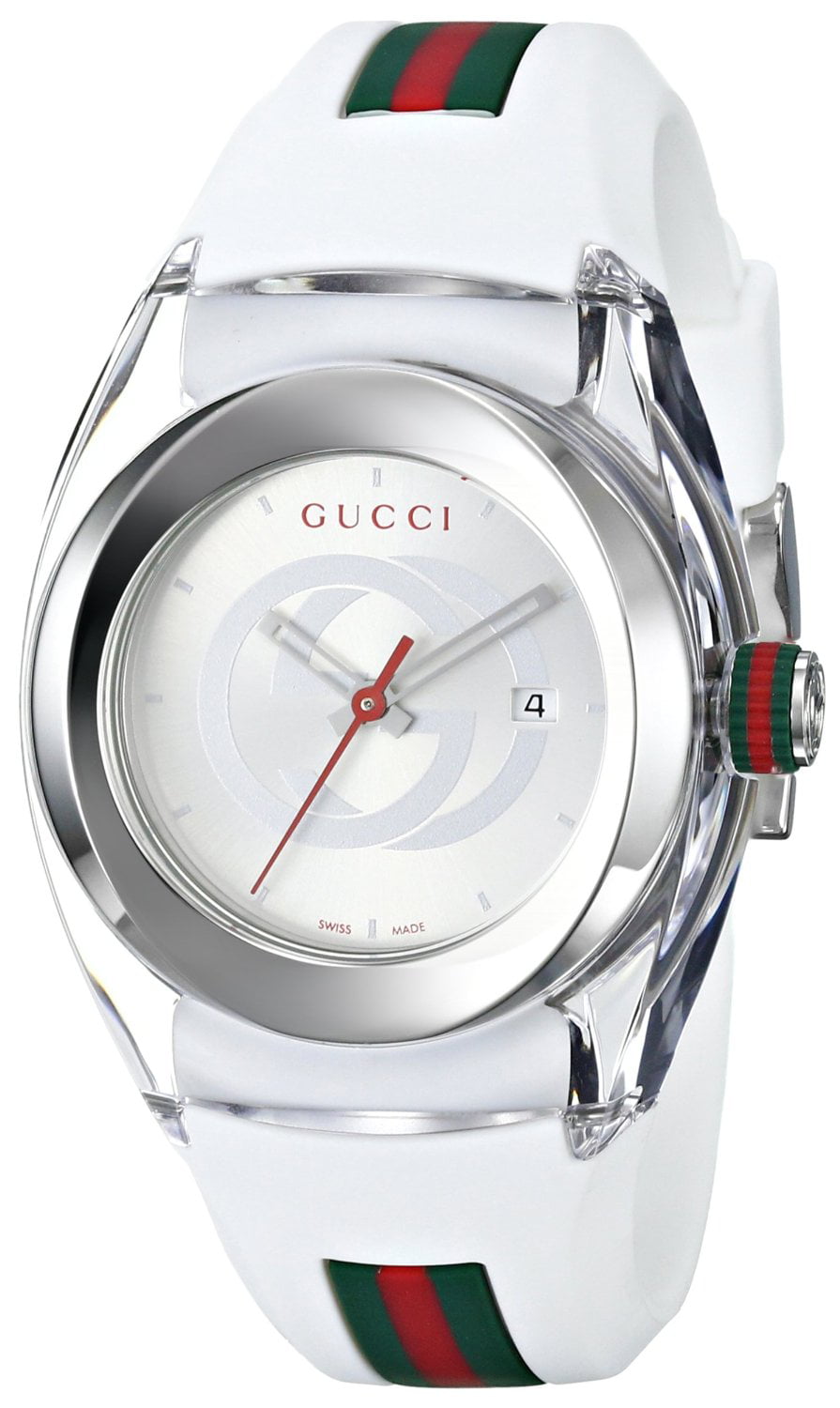 gucci sync white rubber unisex watch