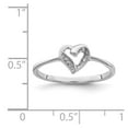 thumbnail image 5 of 925 Sterling Silver Rhodium Polished Diamond Accent Heart Ring Size 6, 5 of 6