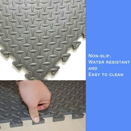 1120 Foam - New Gray 60 Tiles 240 Sq Ft EVA Foam Floor Mat Interlocking Flooring Exercise Gym DIY
