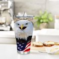 thumbnail image 5 of GZHJMY 30OZ Car Cup Travel Mug, Eagle Independence Day 304 Stainless Steel Coffee Cup, Insulated Heated Thermos Mug with Lid, 8×4 Inch, 5 of 6