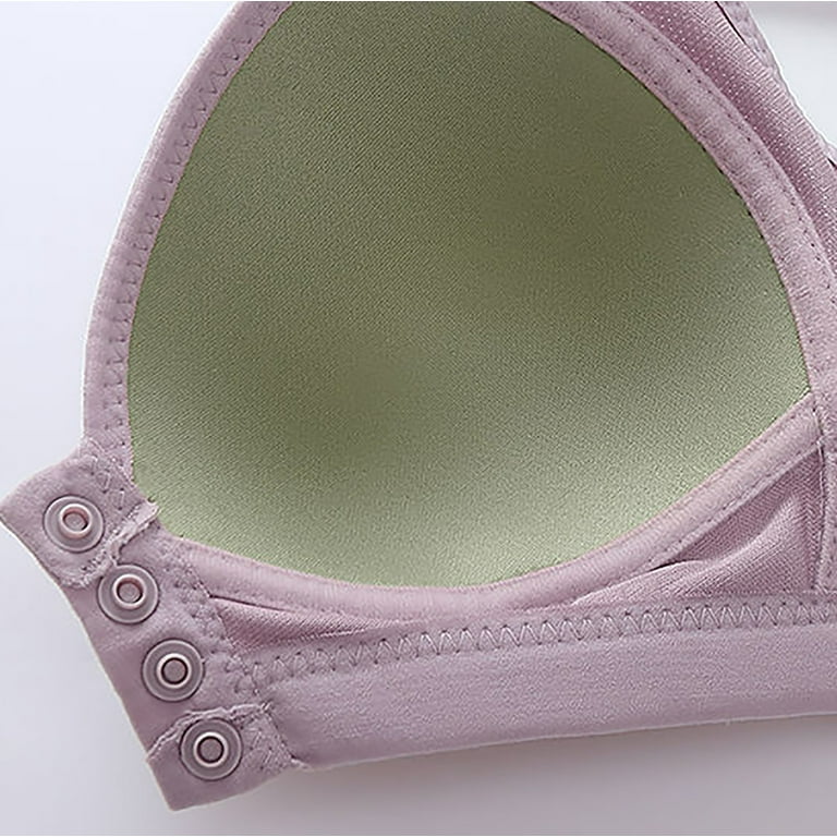 Borniu Wirefree Bras for Women ,Plus Size Front Closure Lace Bra