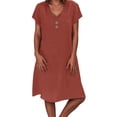 thumbnail image 2 of Tshirt Dress Women Summer Plus Size Short Sleeve V Neck Lightweight Casual Mini Dresses T Shirt Dresses for Women, 2 of 8