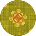 thumbnail image 1 of Ahgly Tapis Rond Lavable en Machine Intérieur Transitionnel Bisque Foncé Marron, 4 Pieds Rond, 1 of 7