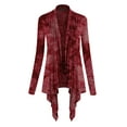 thumbnail image 1 of Made by Johnny Women's Off-Duty Open Front Tie Dye Cardigan XL WINE, 1 of 6