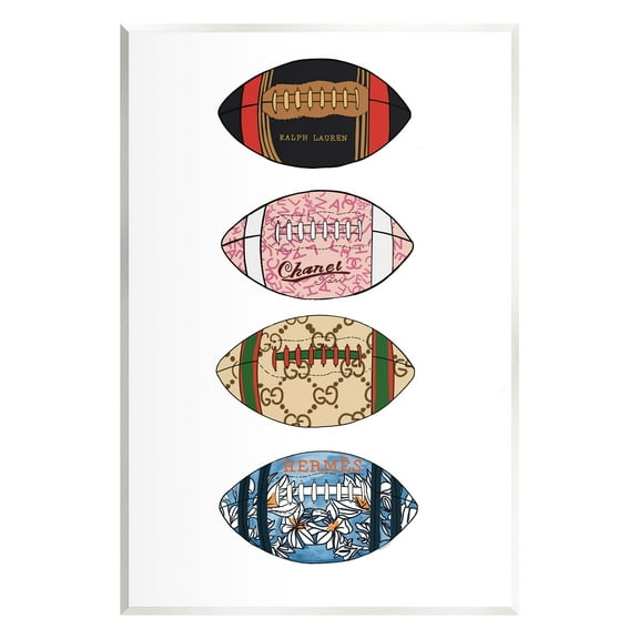 Stupell Industries Trendy Glam Footballs Patterned Chic Fashion Designs Graphic Art Unframed Art Print Wall Art, Design by Amelia Noyes