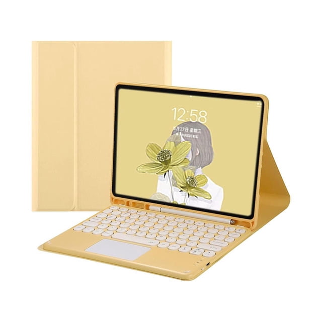 Keyboard Case for iPad Pro 11 2021 2020 2018, Slim Leather Cover with Detachable Touchpad Keyboard / Pencil Holder for iPad Pro 11 inch 3rd 2nd Generation