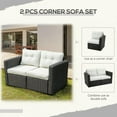 thumbnail image 6 of Resenkos 2 Pieces Patio Wicker Corner Sofa Set, Outdoor Sectional Furniture, Beige, 6 of 11