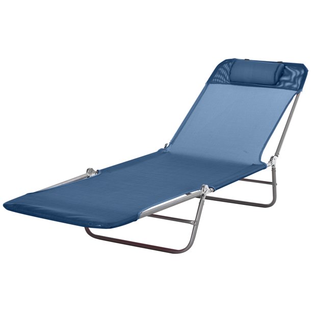 Aibecy Folding Chaise Pool Chairs, Sun Tanning Chairs with Pillow