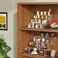 thumbnail image 3 of WINKINE Acrylic Riser Display Stand, 3 Steps Clear Display Shelf for Amiibo Funko POP Figures, Tier Display Stand Small Display Shelf Acrylic Display for Decoration and Organizer, Small, 3 of 8