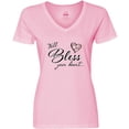 thumbnail image 3 of Inktastic Well Bless Your Heart with Floral Print Women's V-Neck T-Shirt, 3 of 5