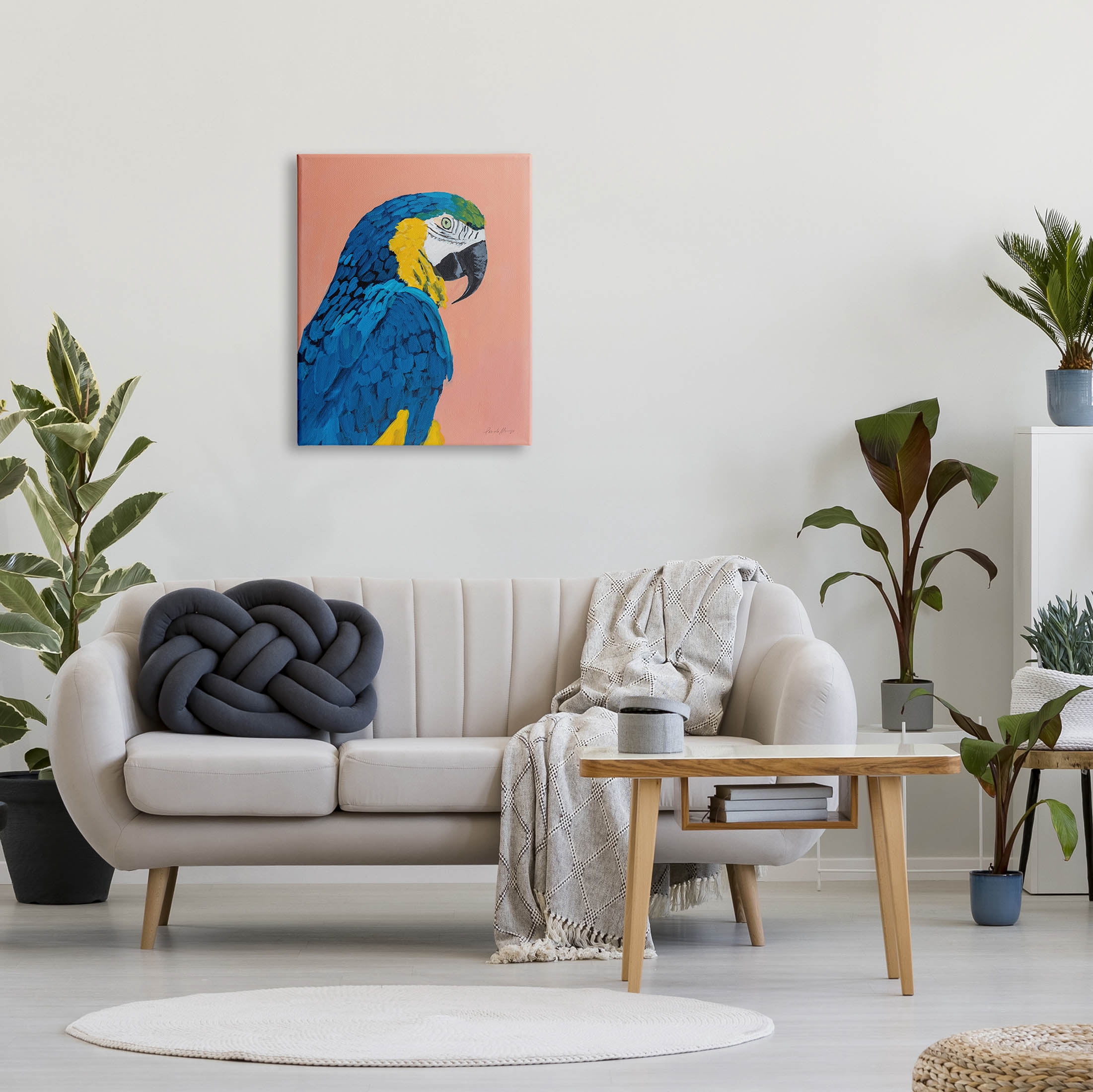 Stupell Industries Bold Parrot Wildlife Portrait Painting Gallery Wrapped Canvas Print Wall Art, Design by Pamela Munger