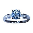 thumbnail image 2 of KDSJSXW Rose Gold Rings for Women Women's Shiny Ring Zircon Diamond Personalized Princess Engagement Ring Wedding Ring Rubber Rings Women Rose Gold Rings for Women(Silver,8), 2 of 5