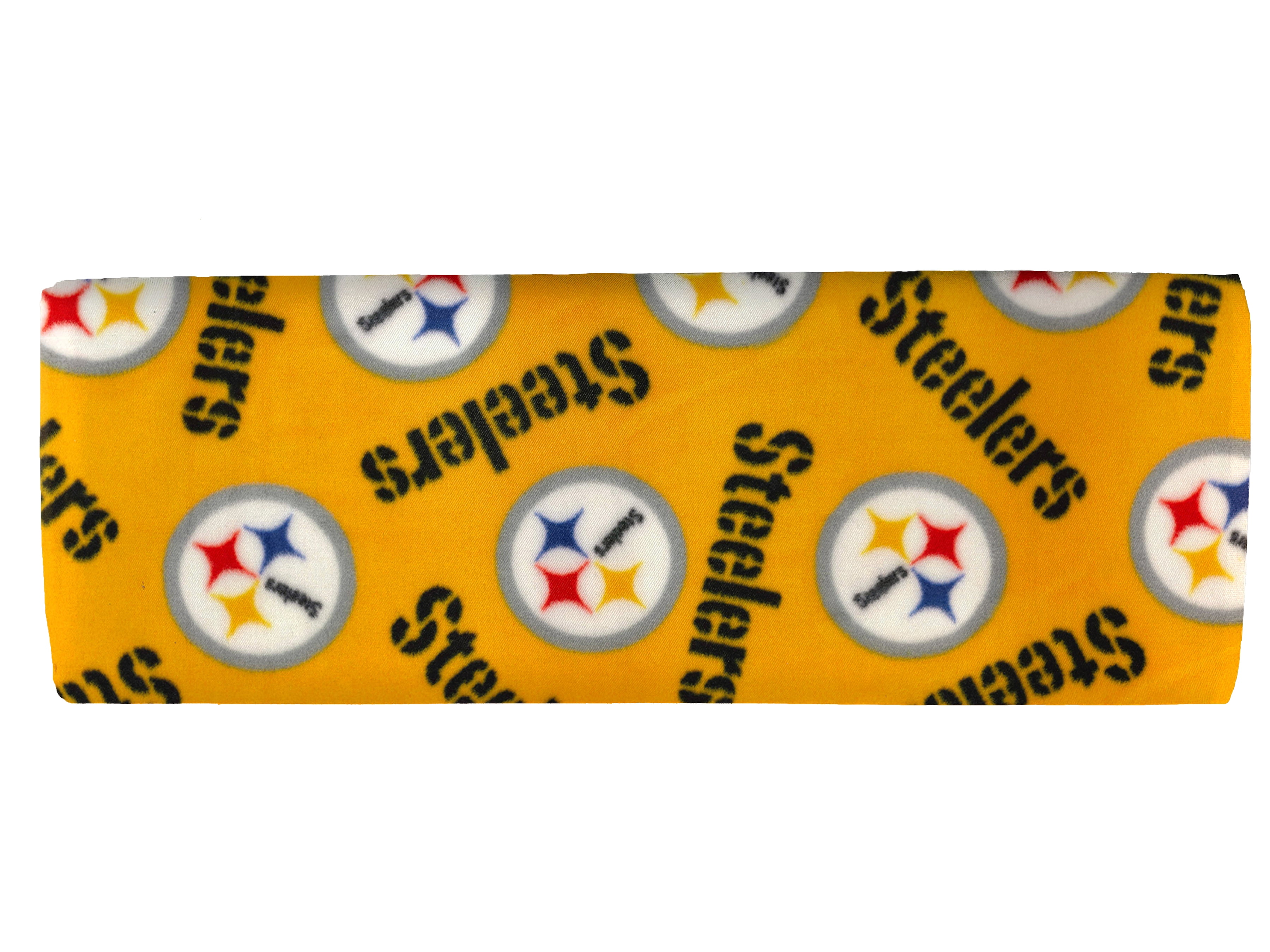 Pittsburgh Steelers 58" 100% Polyester Fleece Logo Sports Sewing & Craft Fabric 10 yd By the Bolt, Yellow, Black and White