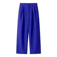 thumbnail image 4 of Ttongbb Women Pants Straight Leg High Waist Button Closure Full Length Loose Dress Pants Office Commuting Business Pants, 4 of 4