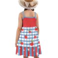 thumbnail image 2 of Uourmeti American Flag Print Girl Dresses 7-8Y Summer Spaghetti Strap Midi Dress for Patriotic Kids Skater Lightweight Soft A Line Knee Length Swing Tiered Sundress, 2 of 6