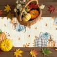 thumbnail image 3 of Fall Table Runner Thanksgiving Orange Plaid Pumpkin Table Runners Bird Sunflower Maple Leaf Cotton Linen Dresser Scarf Kitchen Dining Table Decor for Fall Holiday Party Decor 13x72 Inch, 3 of 9