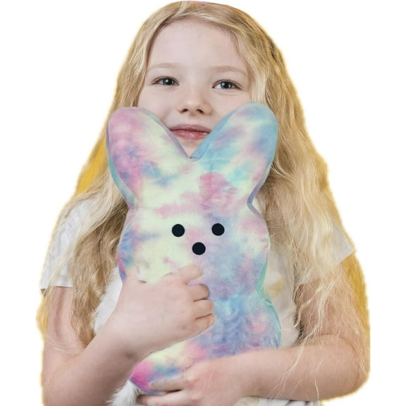 Guvpev Bunny Toys for Easter Decorations, Shaggy Bunny Peep 20” Collectible Plush, Large Pink Render Bunny Soft Toys, Easter Basket Stuffers Gift for Boys & Girls