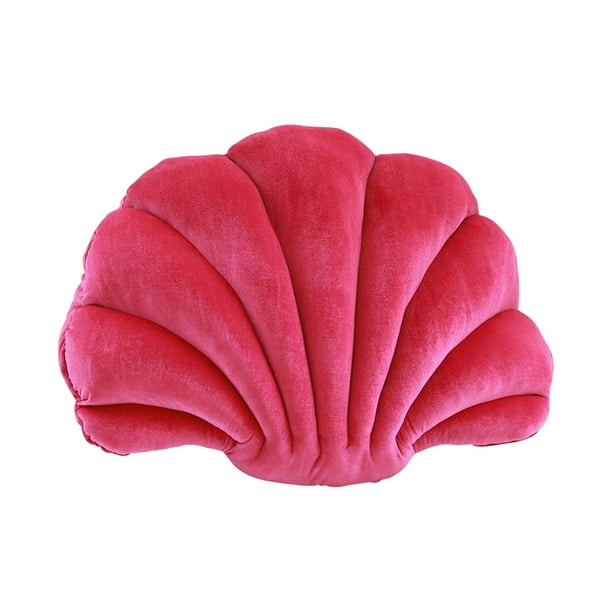 Cojín de concha marina para silla, cojín suave para decoración de dormitorio Rosa roja