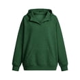 thumbnail image 5 of Gaigiky Womens Hoodies Drop Shoulder Fleece Lined Long Sleeve Solid Color V Neck Tops with Pocket Oversized Fall Daily Pullover, 5 of 10