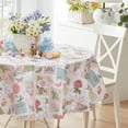 thumbnail image 6 of Newbridge Bella Rose Floral and Bird Postcard Print 70 inch Round Vinyl Flannel Backed Tablecloth, 6 of 7