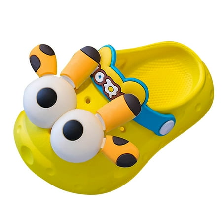 

RUICUW Children Slippers Cute Cartoon Beach Slippers For Kids Non Slip Boys Girls Summer Fuzzy Shoe 8-9 Years